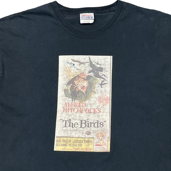 Vtg Alfred Hitchcocks THE BIRDS Tshirt 90s Horror Movie Promo Longsleeve Tee LRG - Picture 3 of 6
